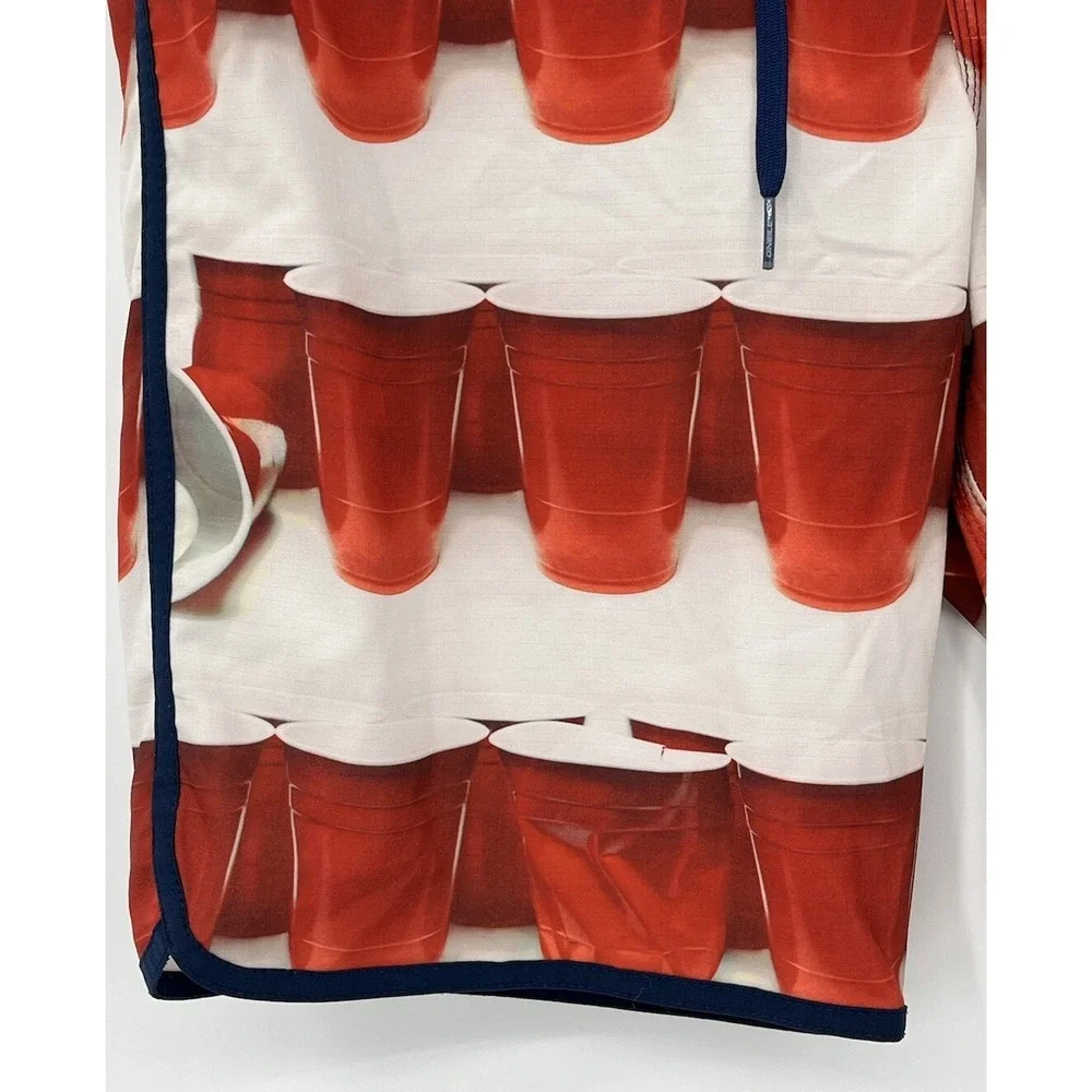 O'Neill Hyperfreak Red Solo Cup Beer Pong Board Shorts Swim Trunks 33 Measure 34
